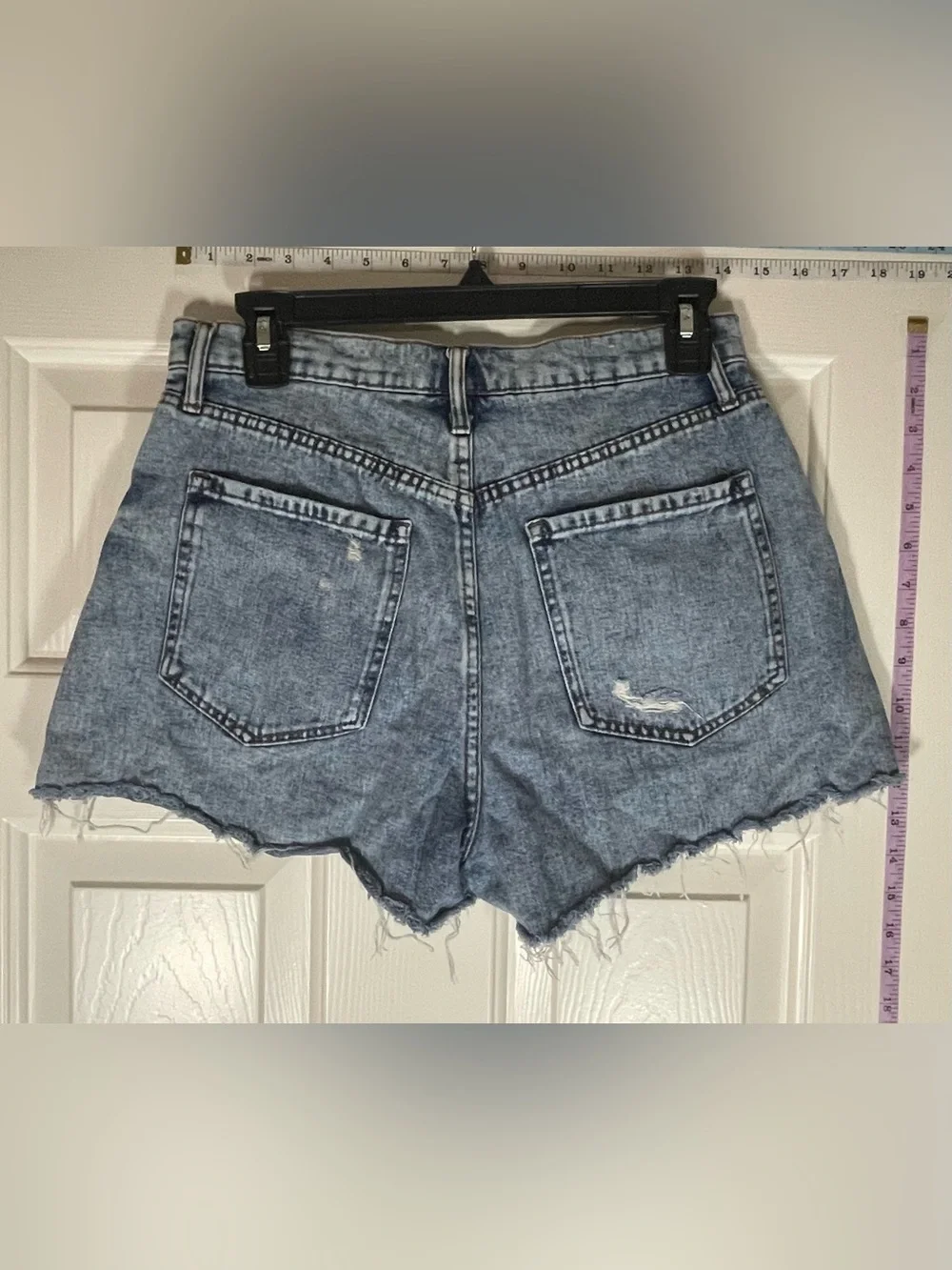 Distressed Light Blue Denim Jean Shorts Size 28 Small